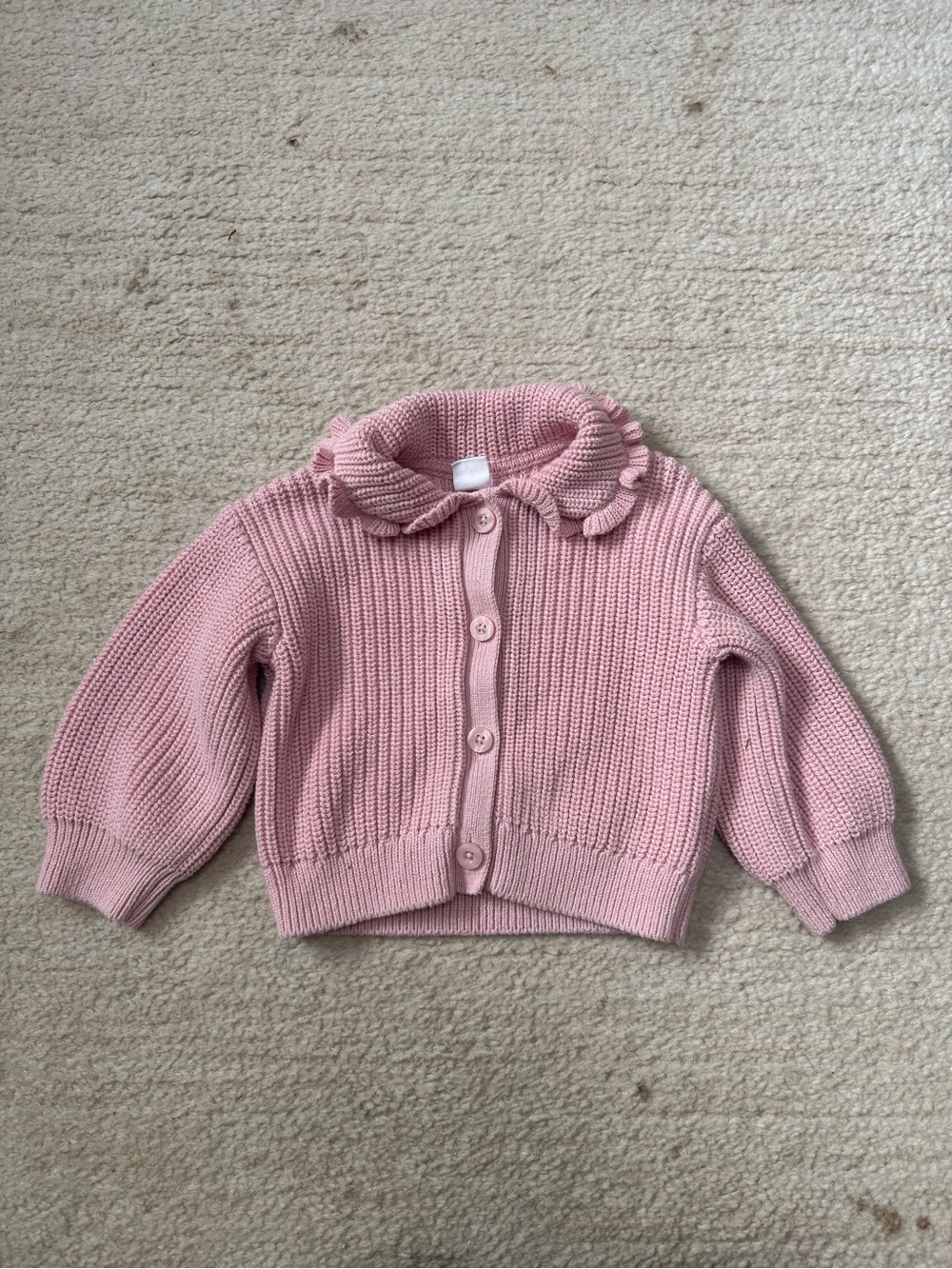 Girls' Pink Ruffle Collar Knit Cardigan Baby Gap